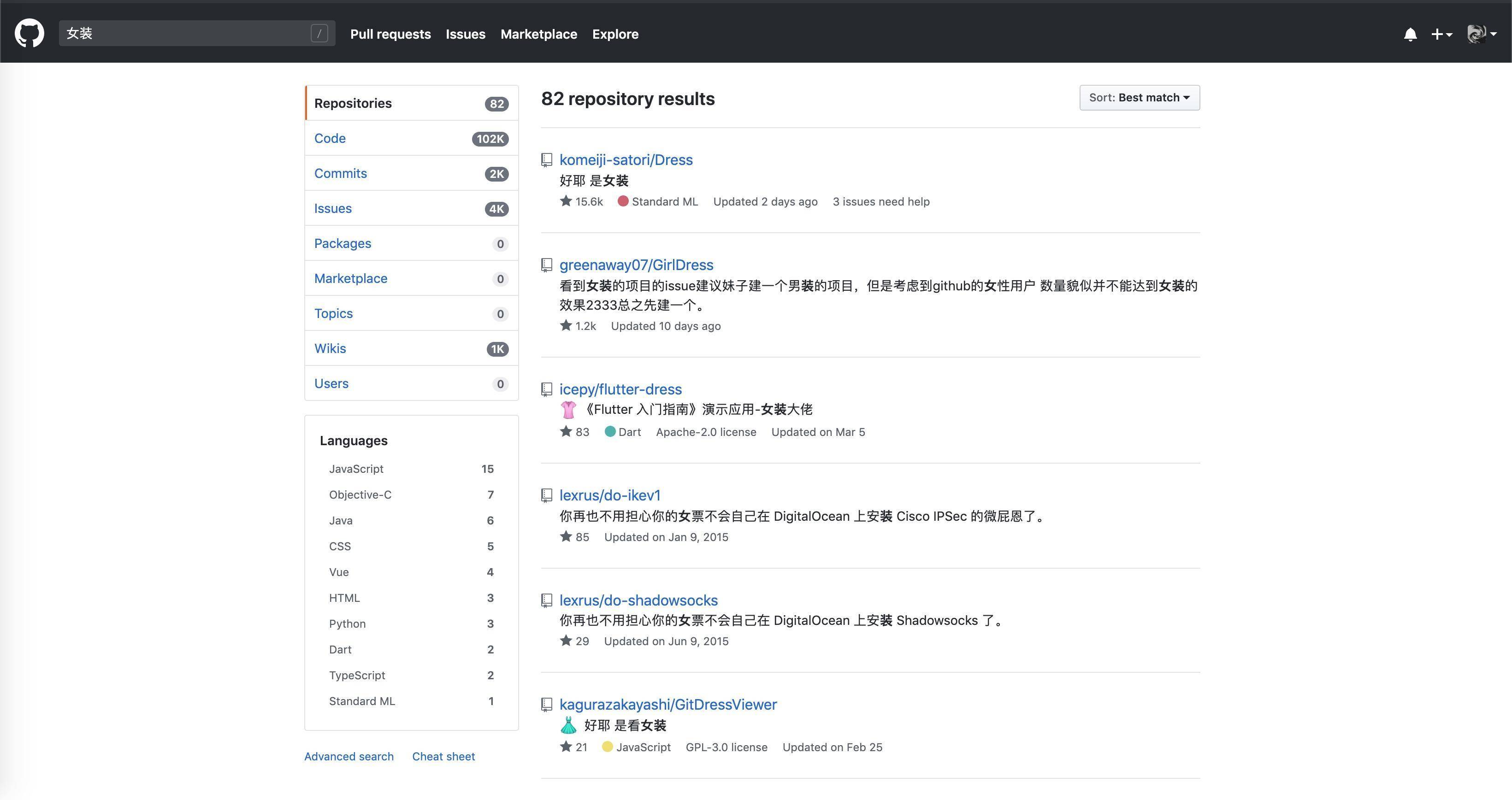 Github-女装